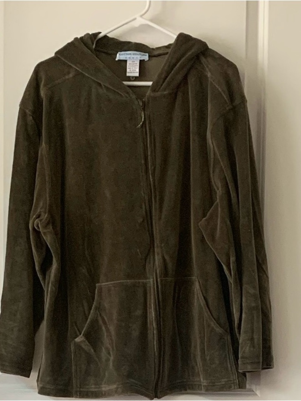 Velour Zip-Front Hoodie